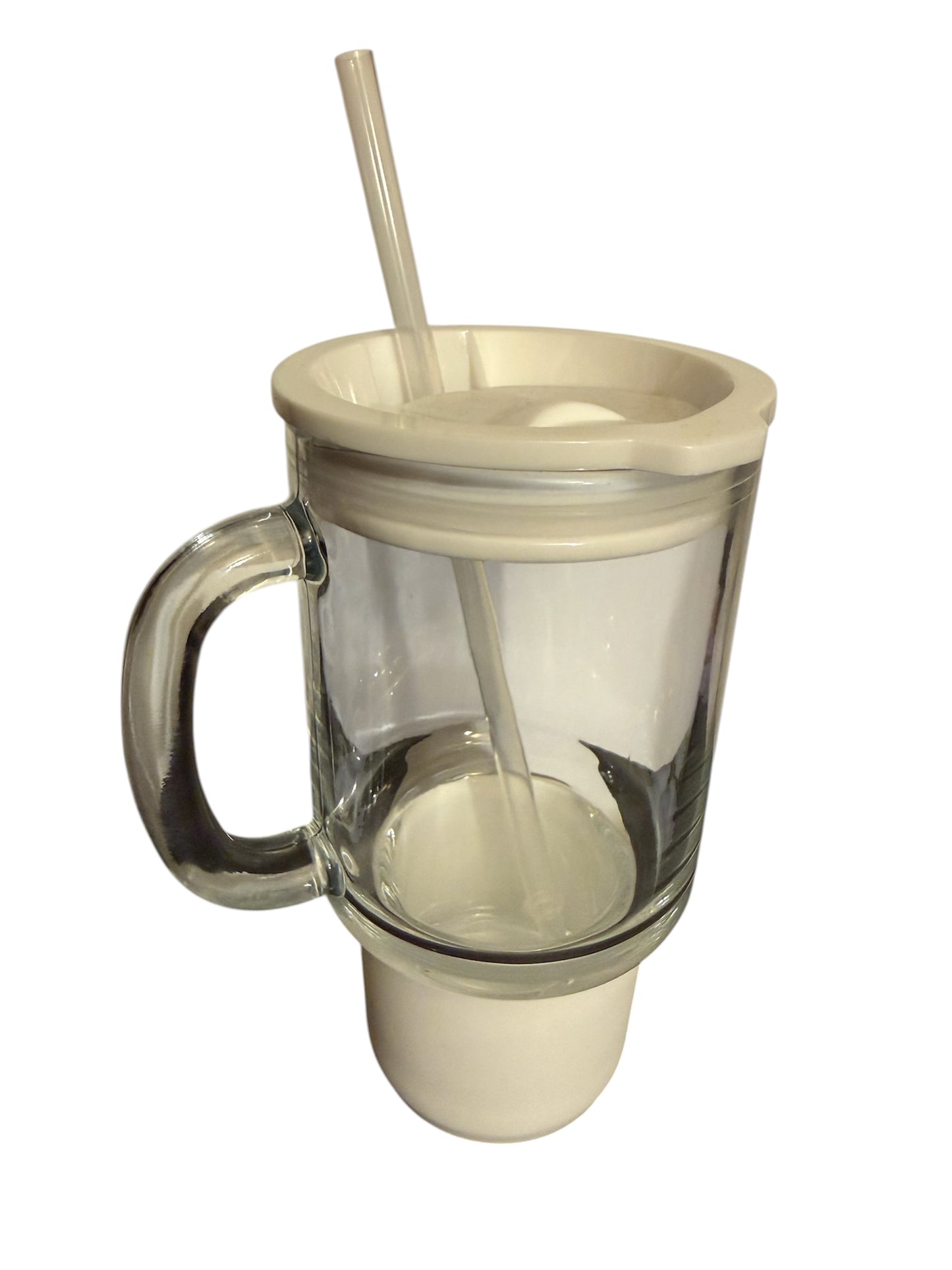 24oz. Glass tumbler with handle
