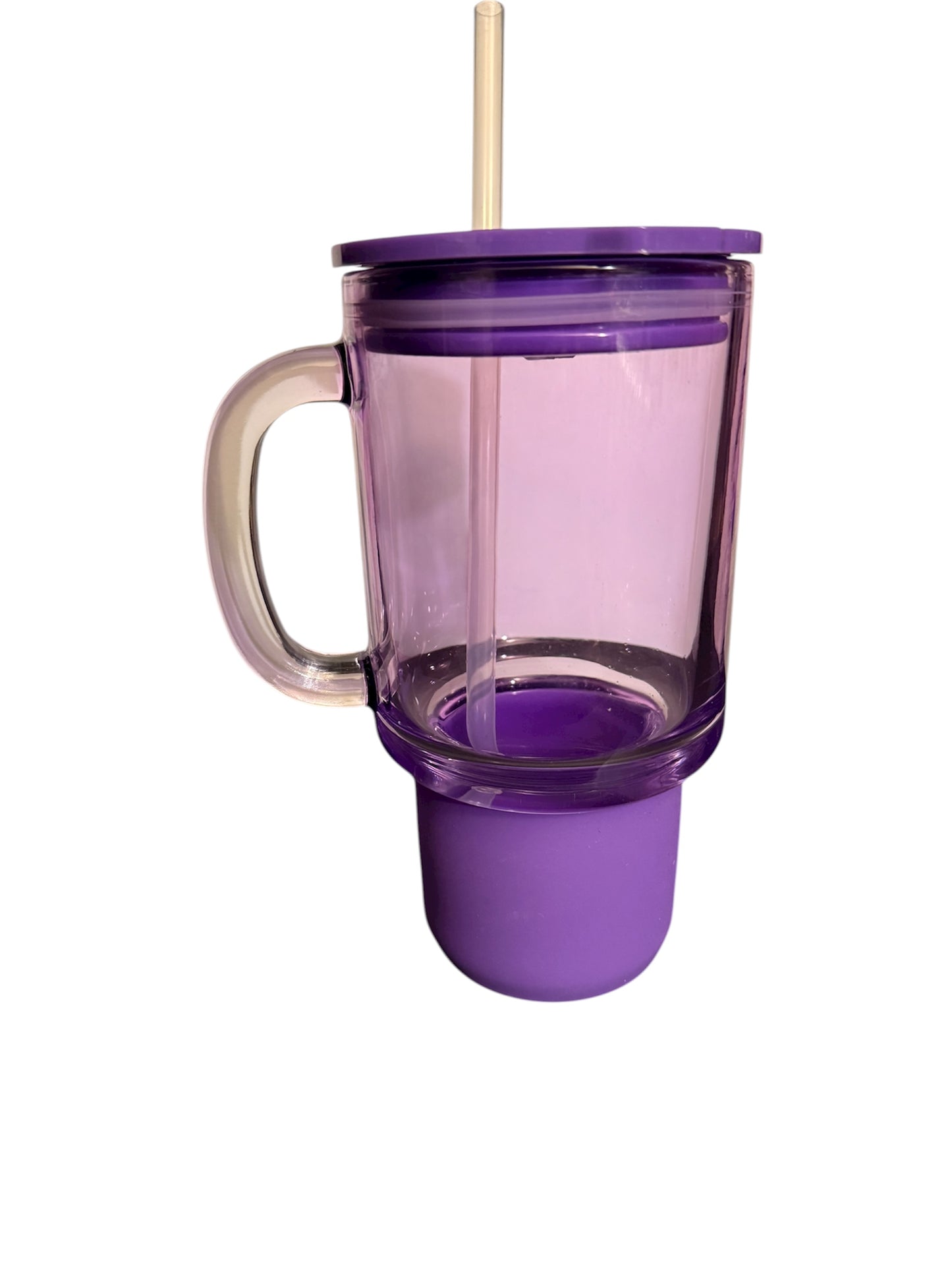 24oz. Glass tumbler with handle