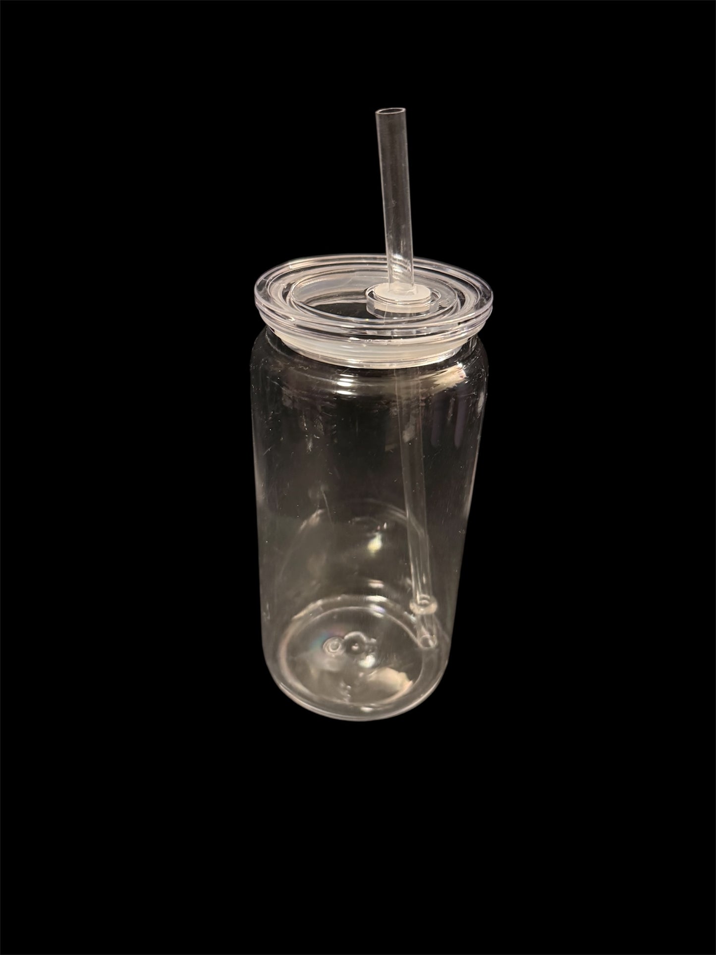 Clear Cups with color lids (glass 16oz)