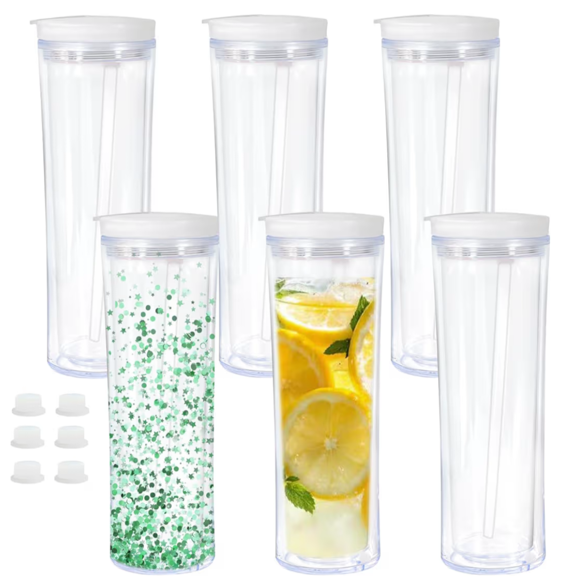 25oz. snow globe with flip straw (no leak)